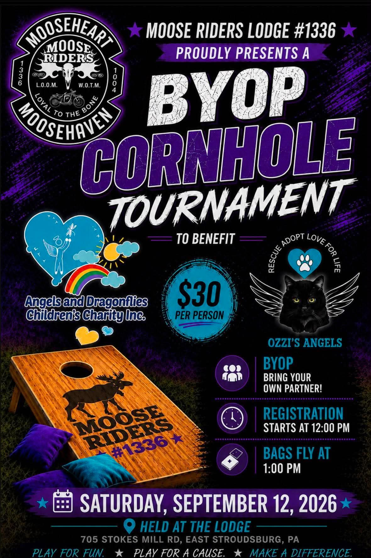 Moose Riders 1336 cornhole Fundraiser