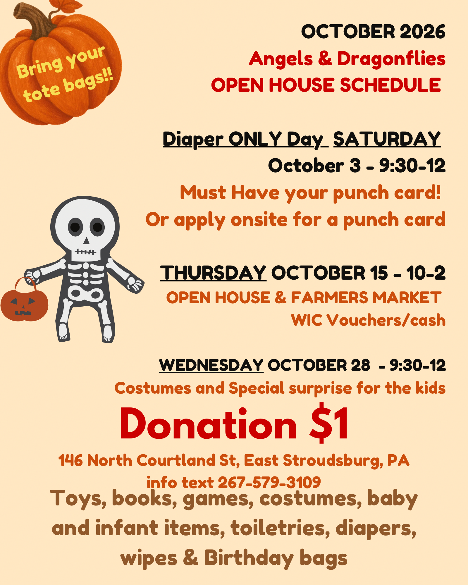 October 15 open house and farmers market