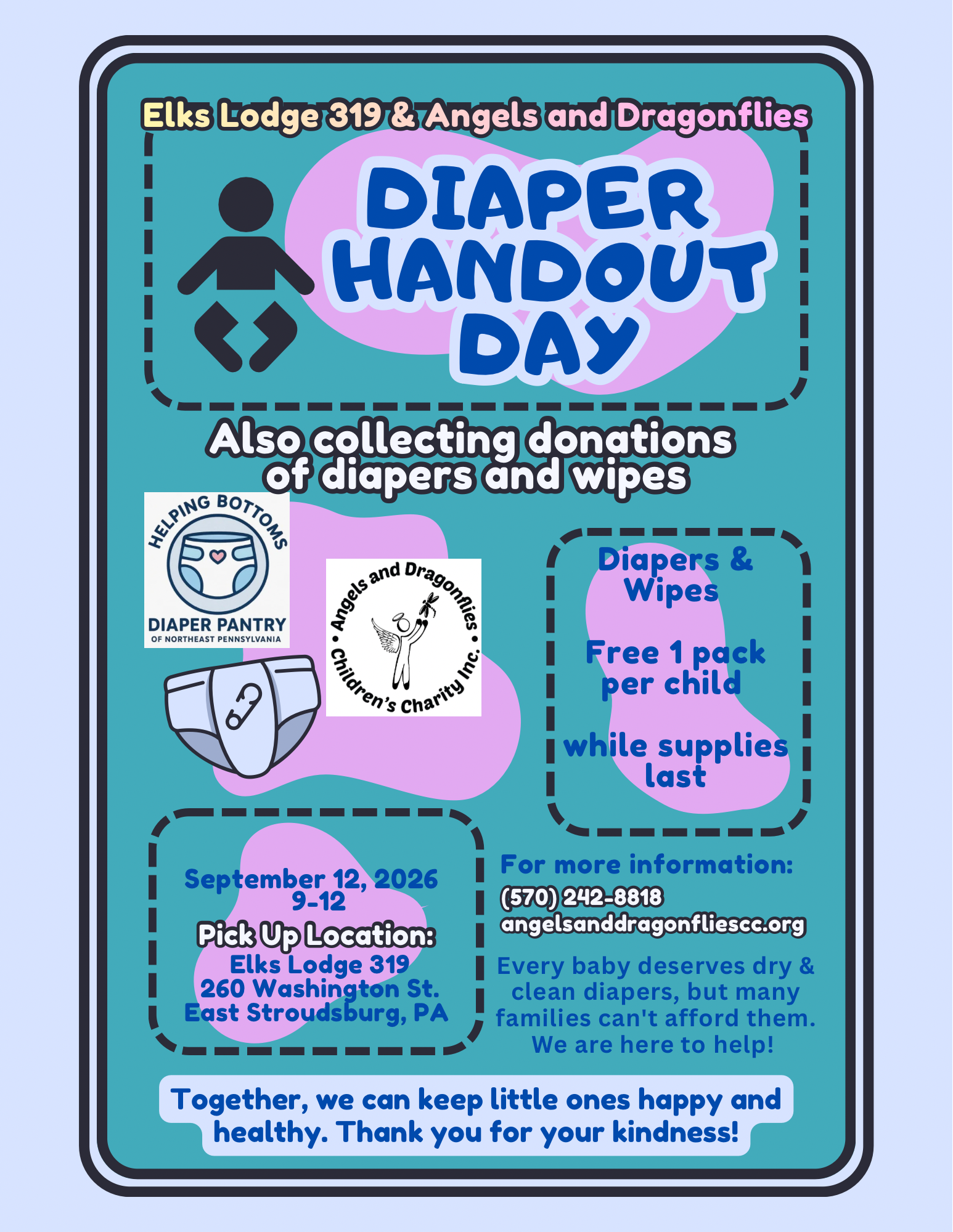 Elks 319 diaper handout and collection